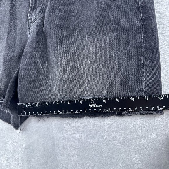 Divided by H&M Cut Off Jean Shorts Womens Size 10 Distressed High Rise Black - Picture 8 of 10
